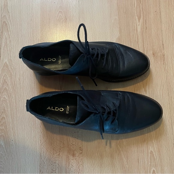 Aldo black leather Oxford shoes - Picture 2 of 9